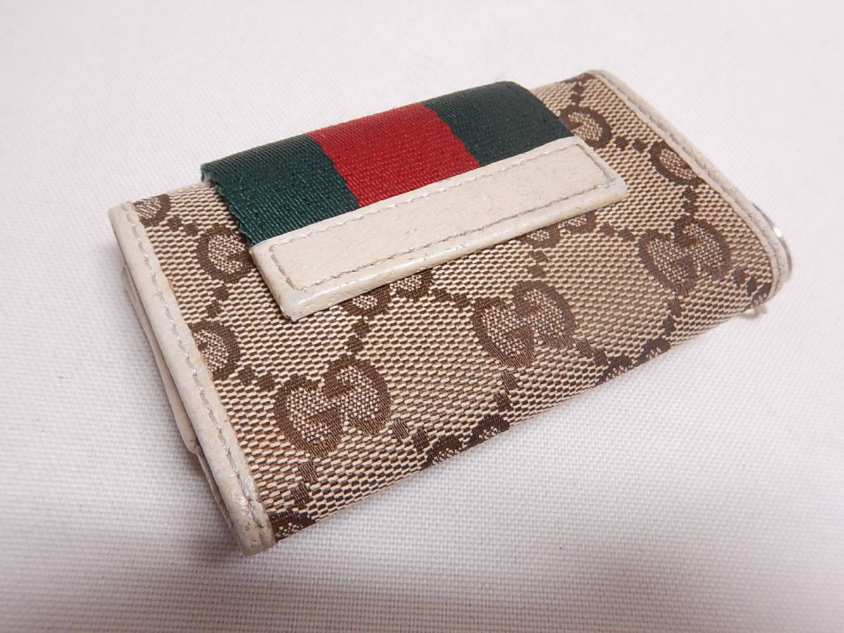 GUCCI / グッチ　財布＋キーケース 　ヤンキースコラボ　シェリーライン □グッチ GUCCI キーケース オールドグッチ GG柄 シェリーライン