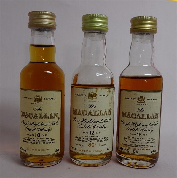 ミニチュア Macallan 10/12/18年 3種類セット
