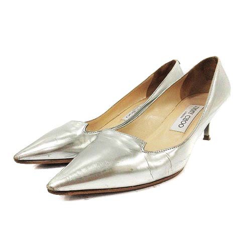 ジミーチュウ JIMMY CHOO パンプス レザー ポインテッドトゥ ハイヒール 36.5 23.5cm シルバー色 /YI1 レディース