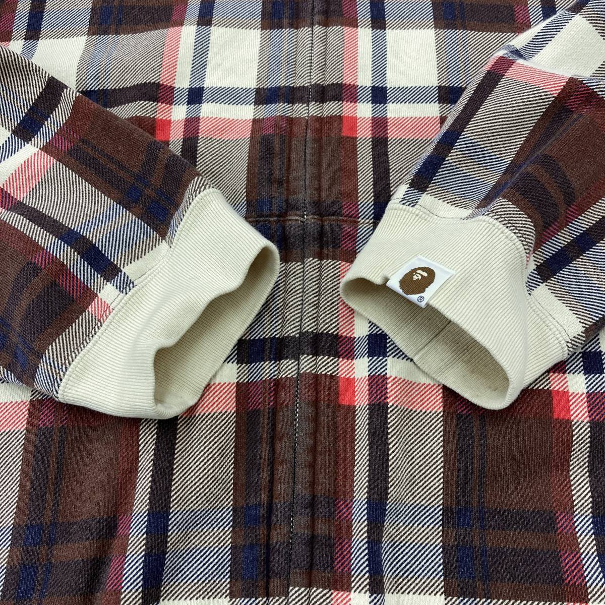 レア 初期 A BATHING APE ラブジェネチェック ジップ パーカー XL