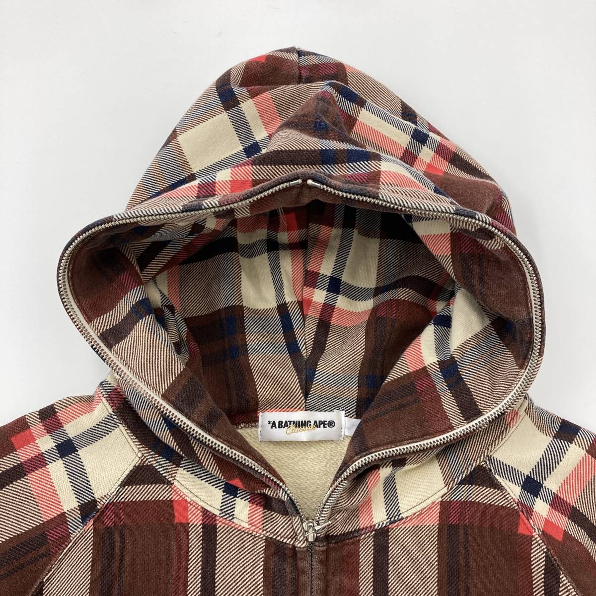 レア 初期 A BATHING APE ラブジェネチェック ジップ パーカー XL