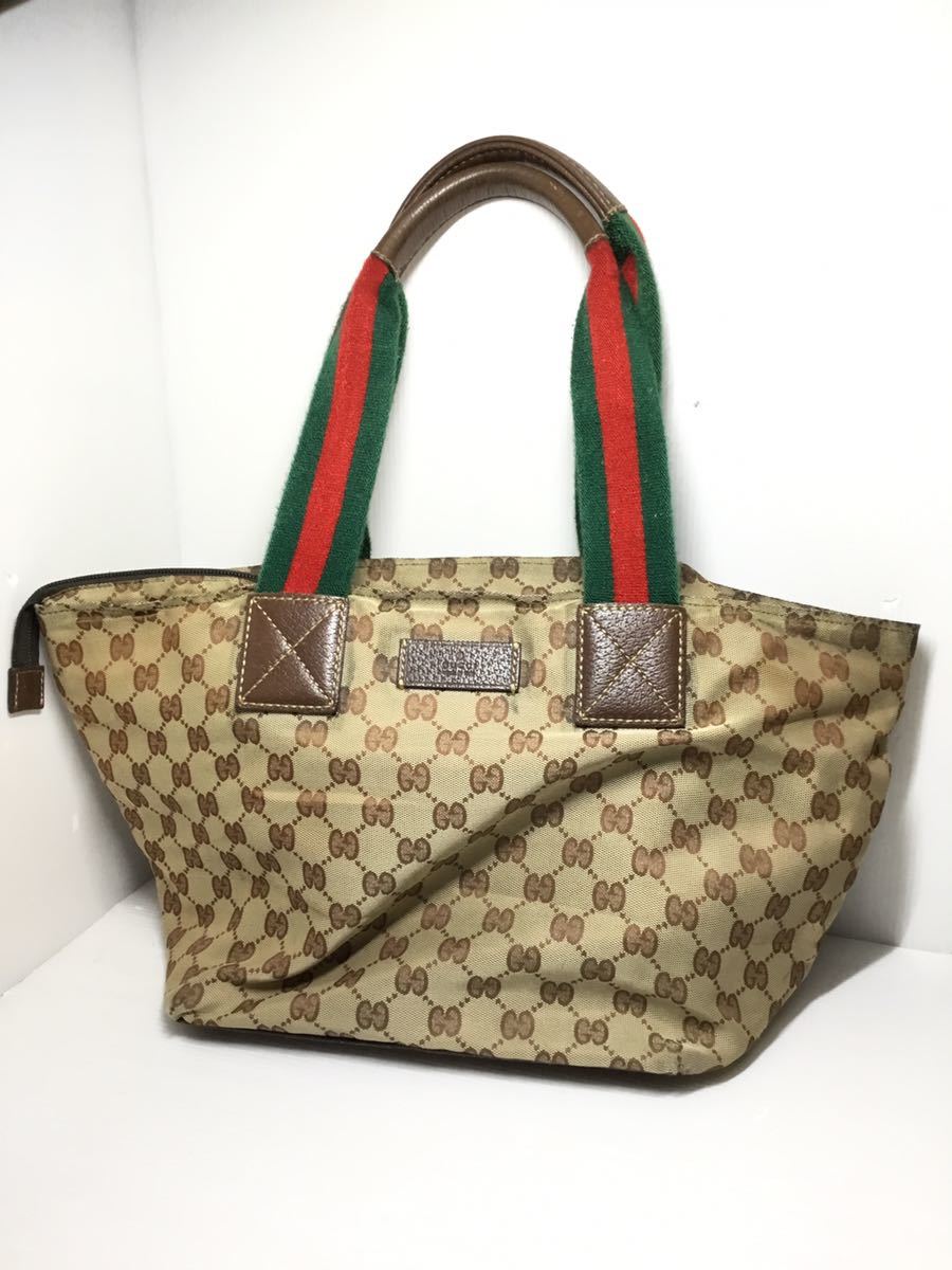 1円〜 GUCCI グッチ シェリーライン GGキャンバス ハンドバッグ ミニ