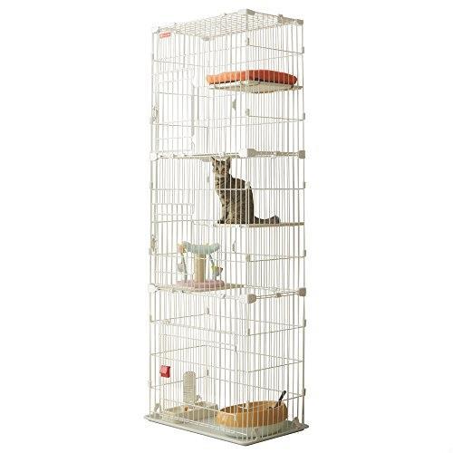 【在庫限りです】 アイリスオーヤマ スリムキャットケージ 3段 ホワイト _1