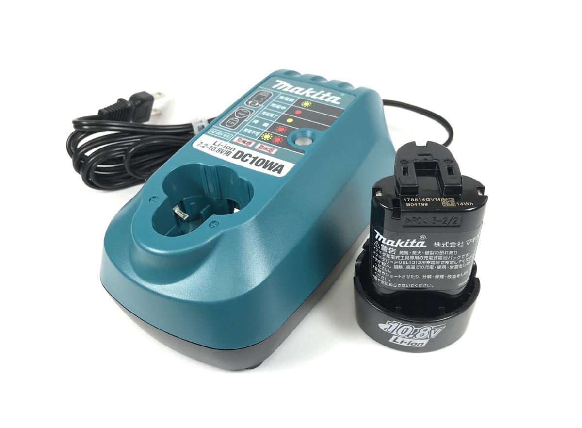 新品 マキタ バッテリ BL1013 純正 1個 + 充電器 DC10WA 1個 10.8V( バッテリー 1.3Ah 未使用 電池パック 充電機 未使用品 蓄電池