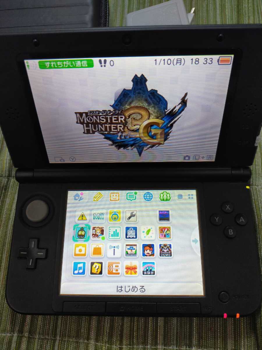 3DSLL 本体 充電器 ケース タッチペン SDカード モンスターハンター
