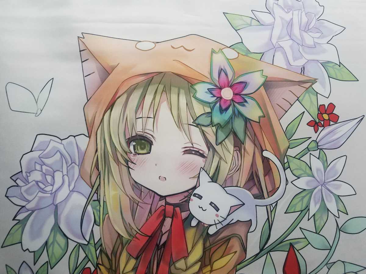 J75/☆100円スタート☆ 軸中心派 eefy 茨乃 イラスト 猫耳 美少女 B2 