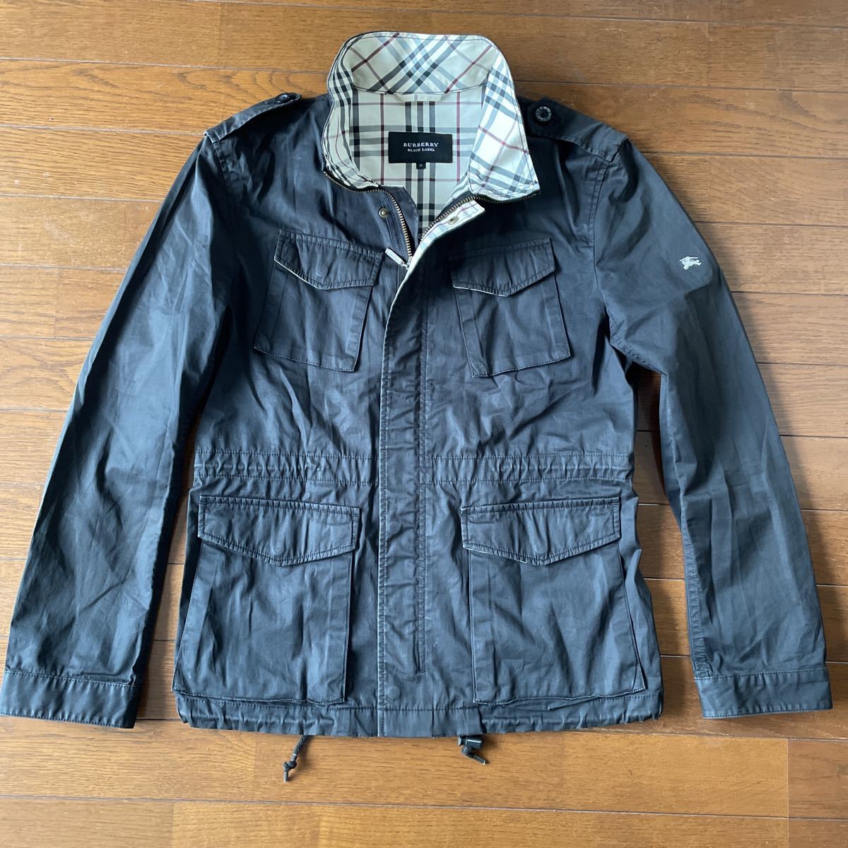 バーバリーブルーレーベル ミリタリー風ジャケット カーキ BURBERRY 