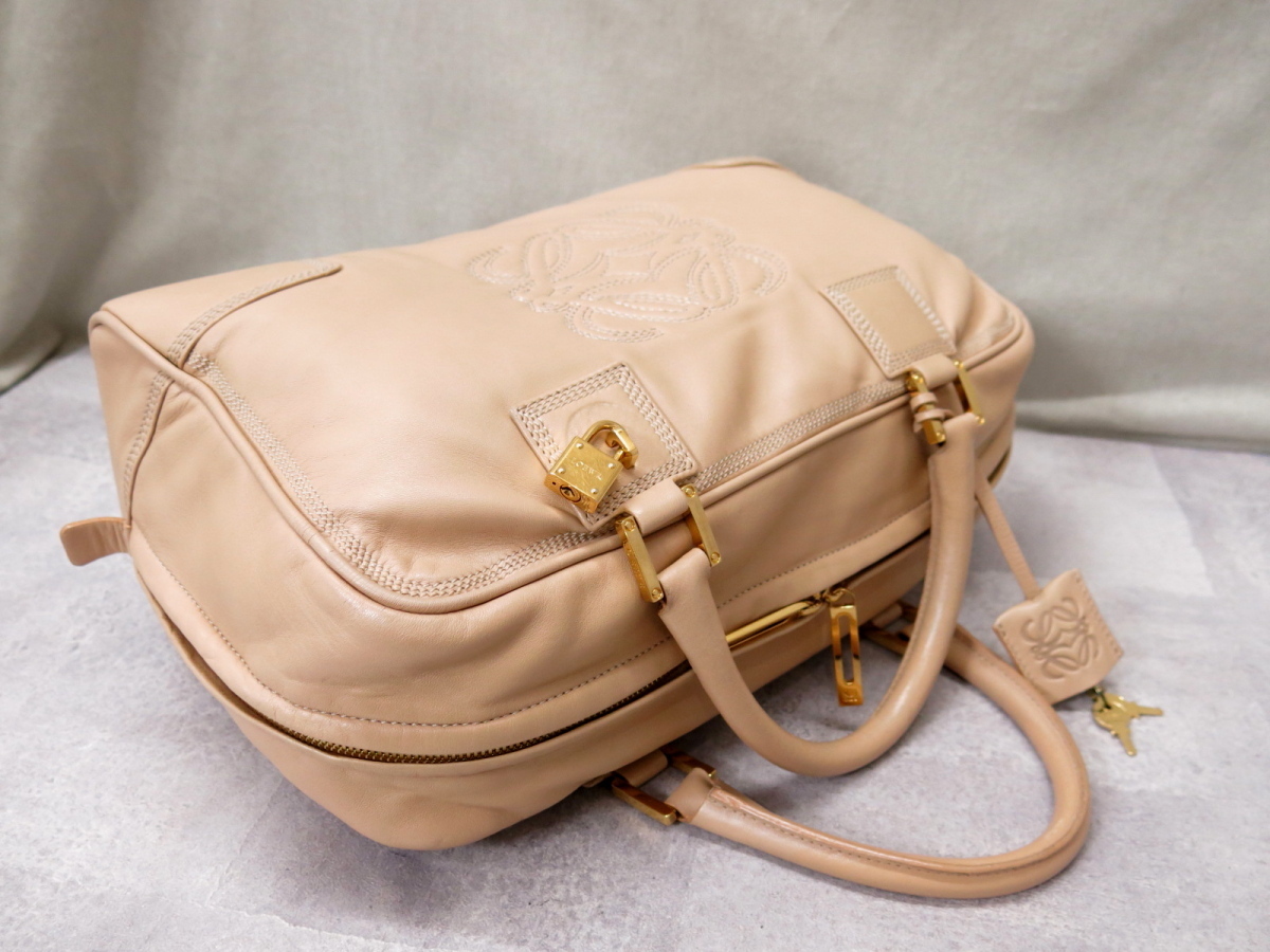 美品○LOEWE ロエベ○アマソナ○アナグラム ロゴステッチ○ナッパ 