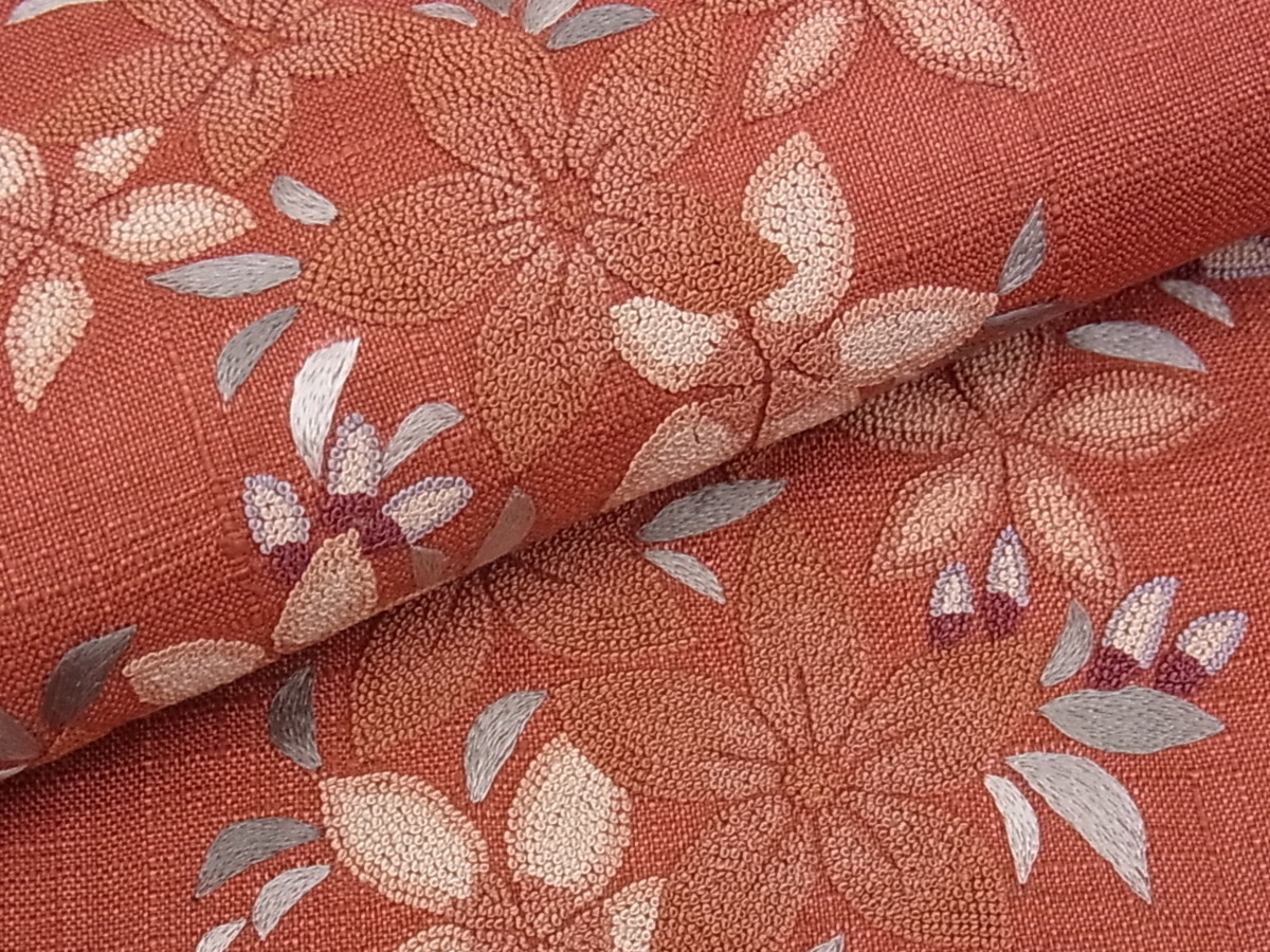 花美人着物□中国三大刺繍 太鼓柄袋帯 逸品 中国三大刺繍