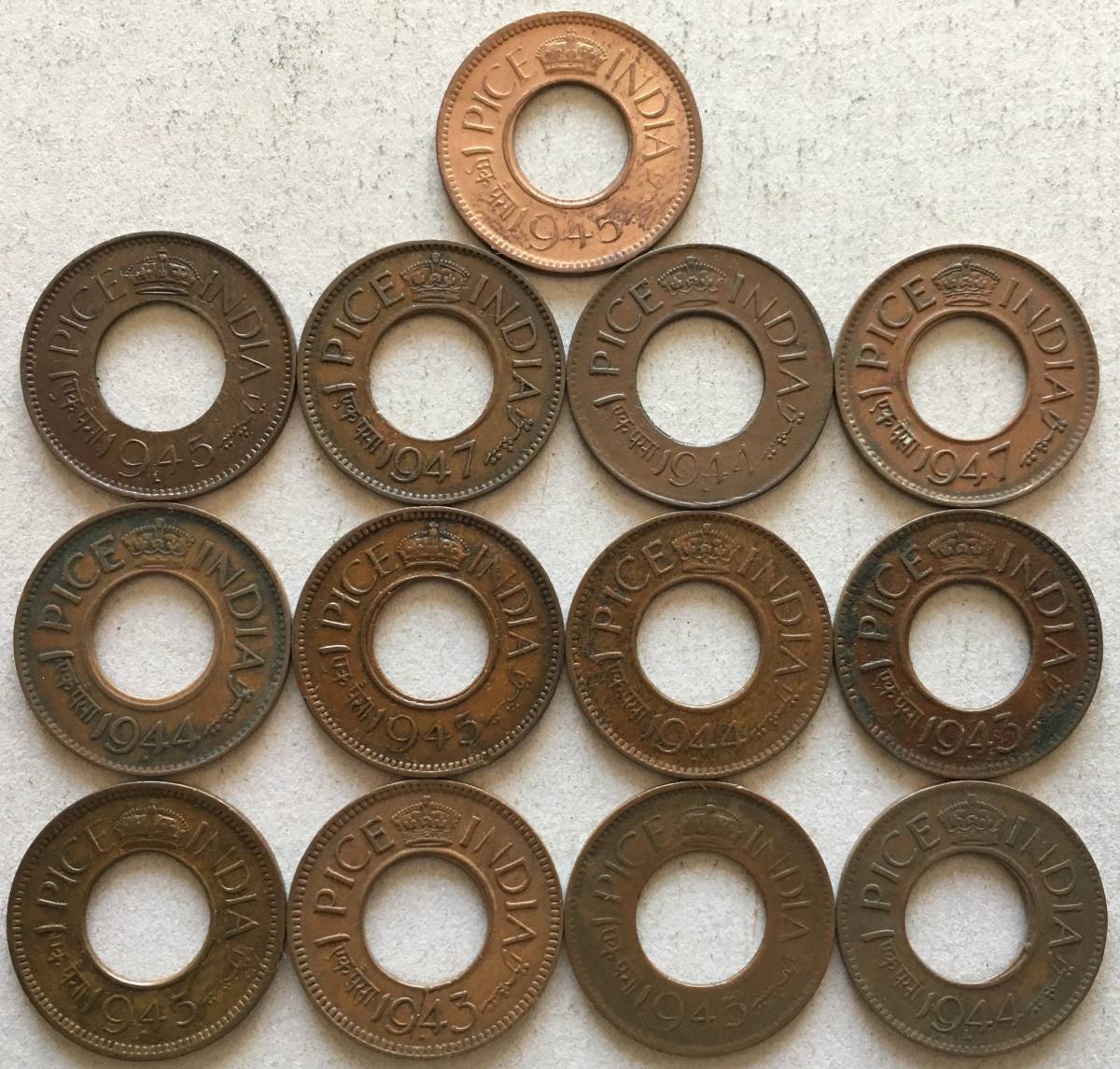 インド コイン 13枚 1パイス