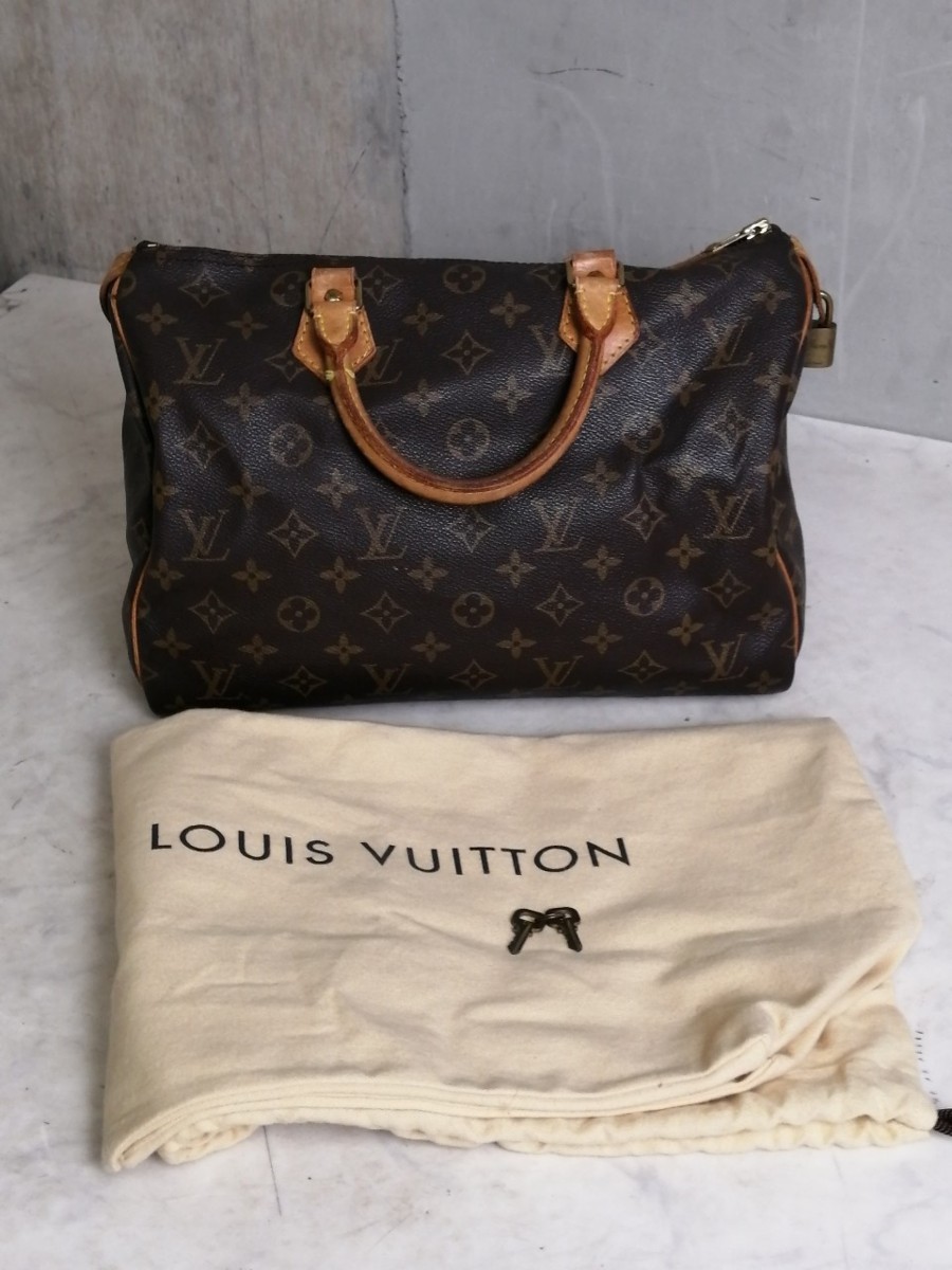 ルイヴィトン スピーディ30 モノグラム　ハンドバッグ　パドロック　鍵 LOUIS VUITTON ルイヴィトン ハンドバック スピーディー30 モノグラム