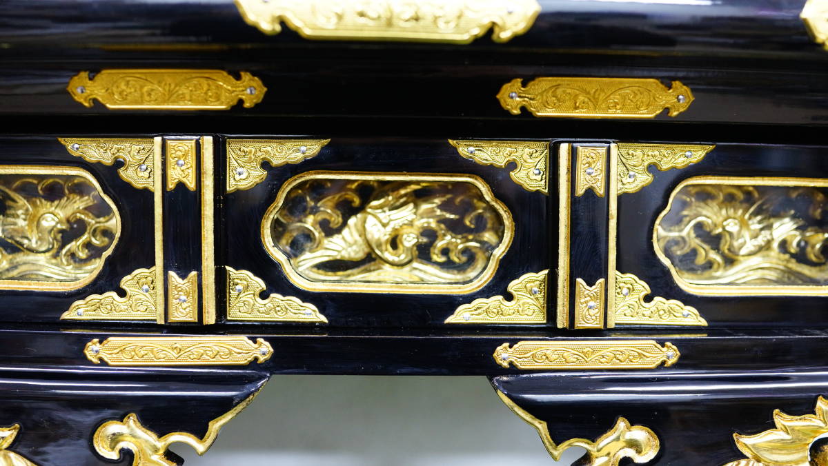 経机 仏具 経卓 木製 仏壇 前卓 仏教美術 金具打 寺院 | 安い商品