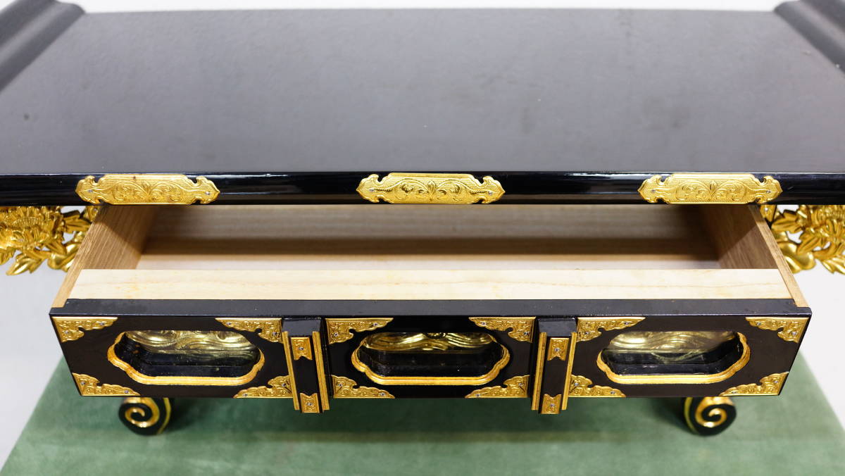 経机 仏具 経卓 木製 仏壇 前卓 仏教美術 金具打 寺院 | 安い商品