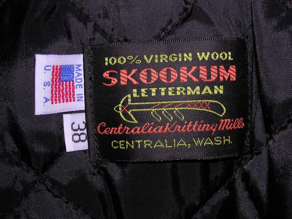 美品 USA製 スクーカム SKOOKUM ファラオジャケット 38 黒 ボタン