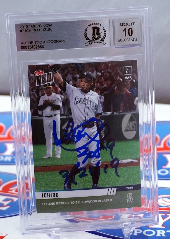GE★BGS 10 AUTO!イチロー直筆サイン「3089+3/21/19」書込み入現役最終引退試合記念TOPPS NOWカード#7-24時間内注文限定☆大谷翔平