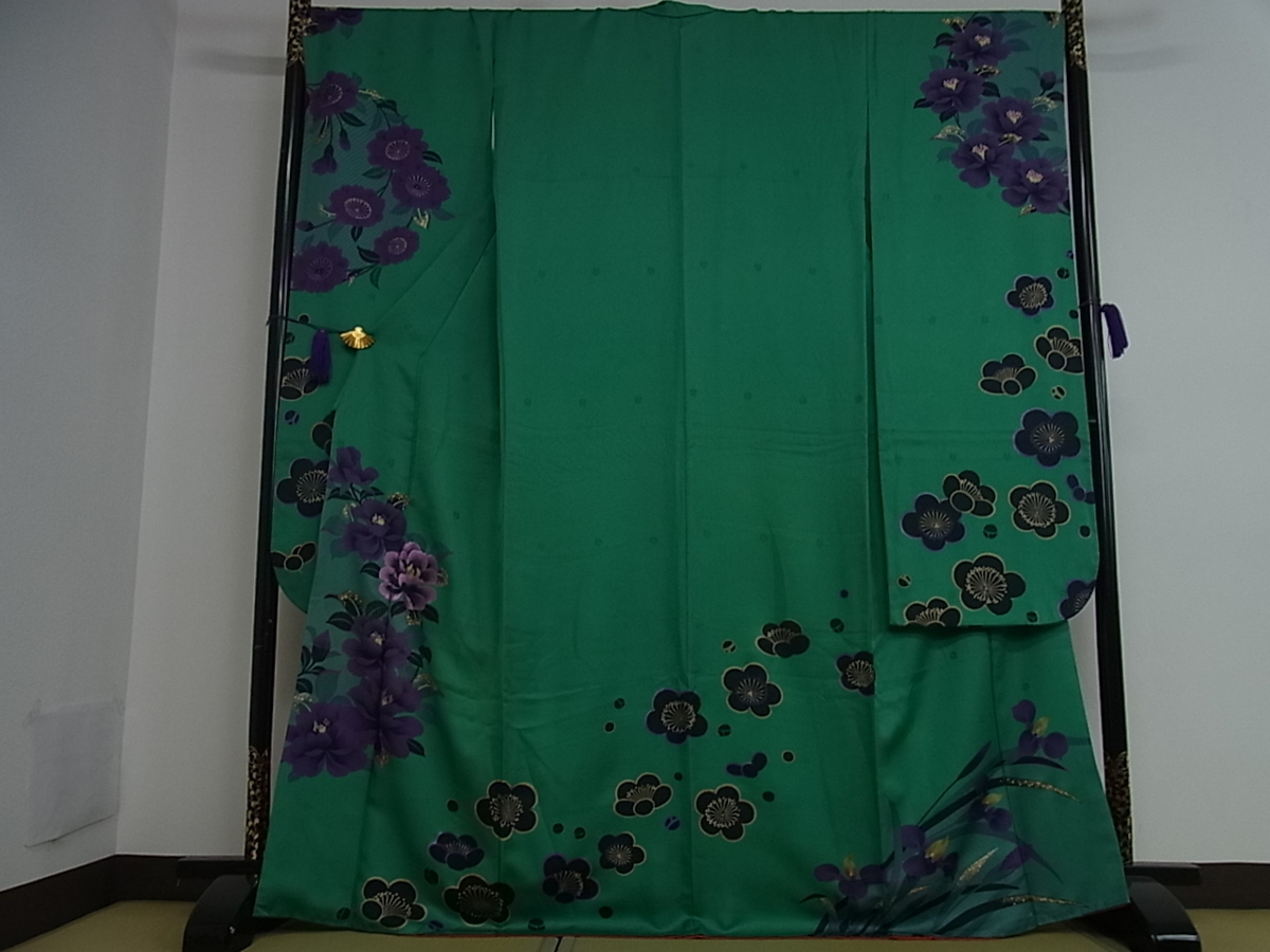 最高級古典柄振袖 関芳⁄最高級金彩刺繍絞り友禅 金駒刺繍 金彩 逸品 