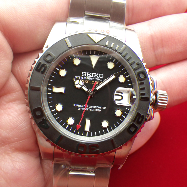 限定SALE，お買い得 1円 薄傷アリ EXPLORER-DATE エクスプローラーデイト ヨットベゼル 稲妻赤槍ハンド SEIKO MOD HN36 自動巻き Sロゴ竜頭仕様(その他)｜売買されたオークション情報、yahooの商品情報をアーカイブ公開 - その他