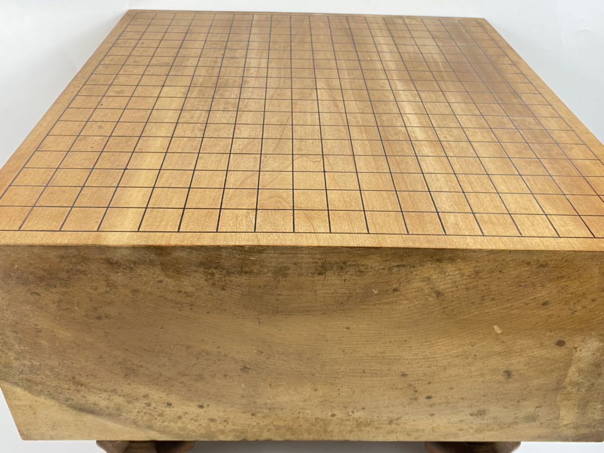 朝】囲碁盤 国産 本榧 天地柾目 無垢材 四足 天板厚5.8寸 17.3cm 重約14kg