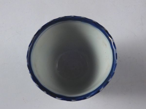 □匠□古伊万里 染付 花草文 蕎麦猪口 5客 江戸期 37s223
