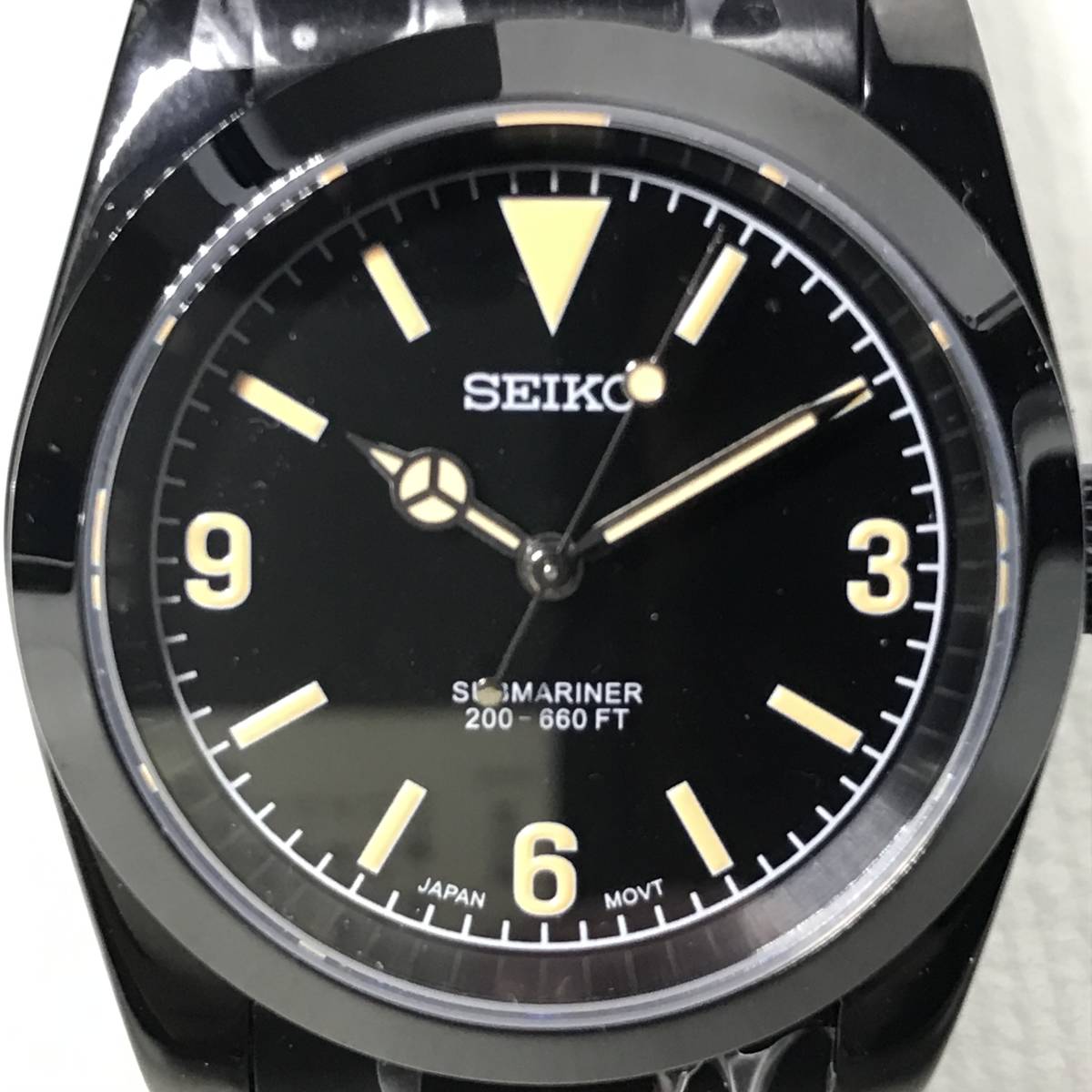 SEIKO MOD NH39 オールグロスブラック エクワンタイプ グロスブラック