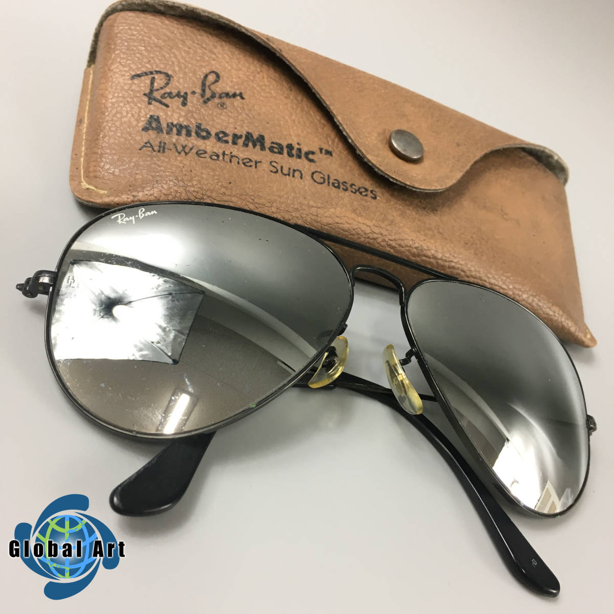 ★B11428/Ray-Ban レイバン/B&L/サングラス/アビエーター/ミラーレンズ/ケース付