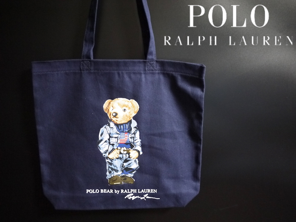 新品 POLO RALPH LAUREN ラルフローレン ジャケット ポロベア コットントートバッグ /ネイビー