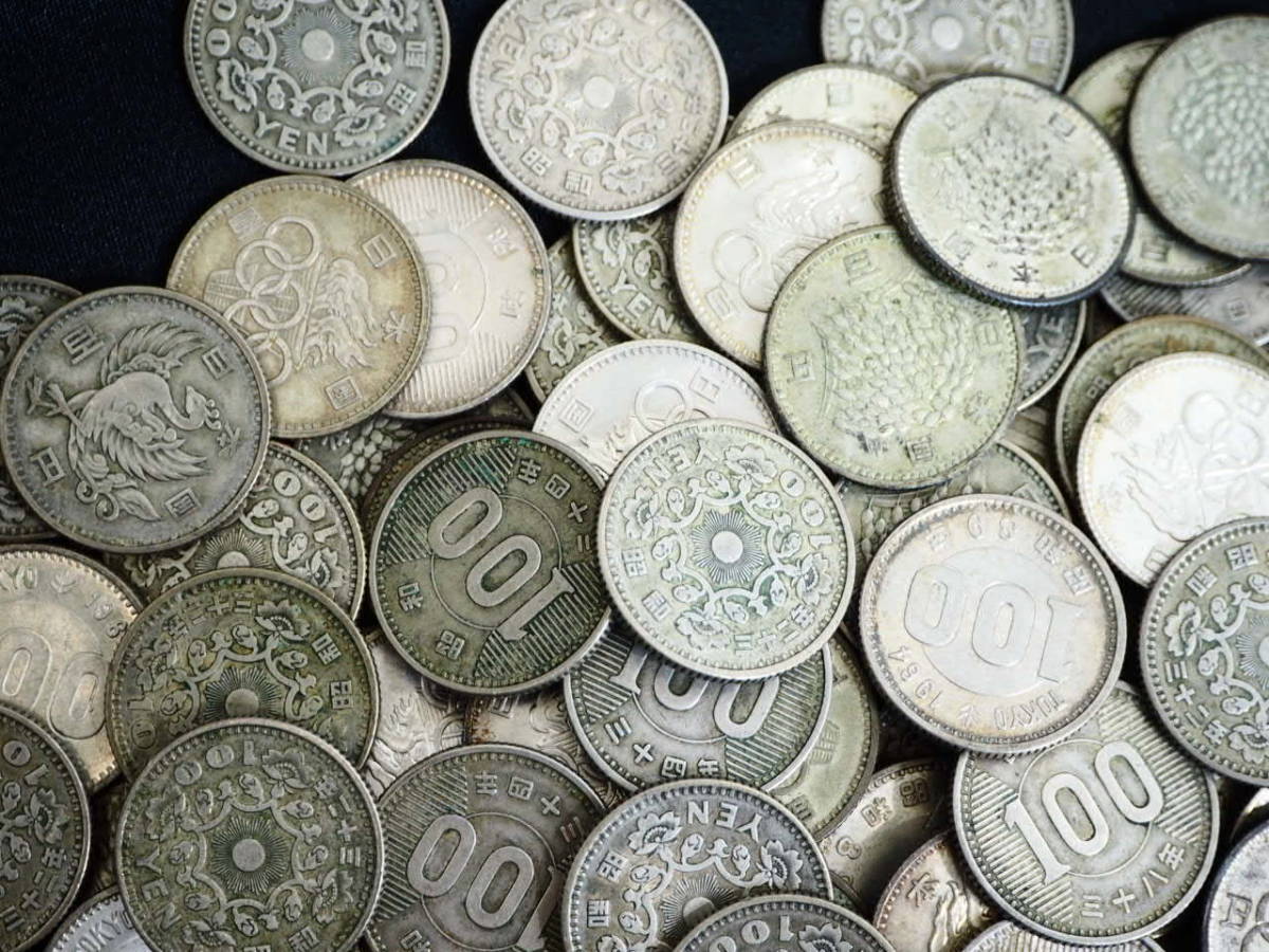 ◇古銭◇記念硬貨 旧100円銀貨 おまとめ400枚 特年あり！