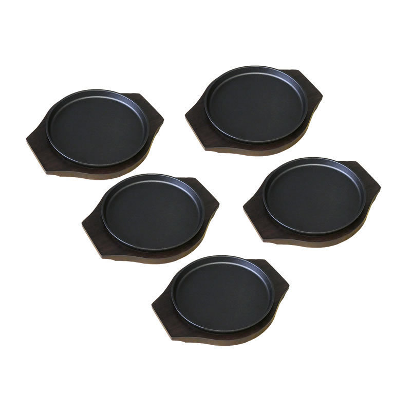 送料a区分 傷あり 5枚セット 業務用 鉄鋳物 ステーキ皿 丸型 22cm 専用木台付き スキレットパン 鉄板皿 鉄板料理 お好み焼き鉄 フライパン 売買されたオークション情報 Yahooの商品情報をアーカイブ公開 オークファン Aucfan Com