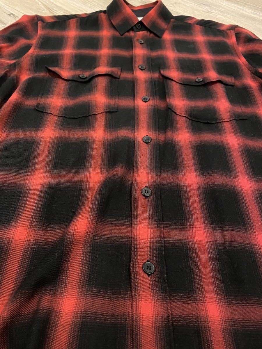 希少 サンローラン パリ Saint Laurent Paris 13AW オンブレ チェック 