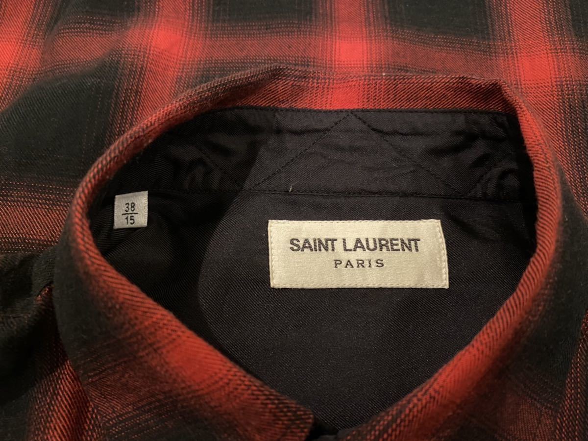 希少 サンローラン パリ Saint Laurent Paris 13AW オンブレ チェック 