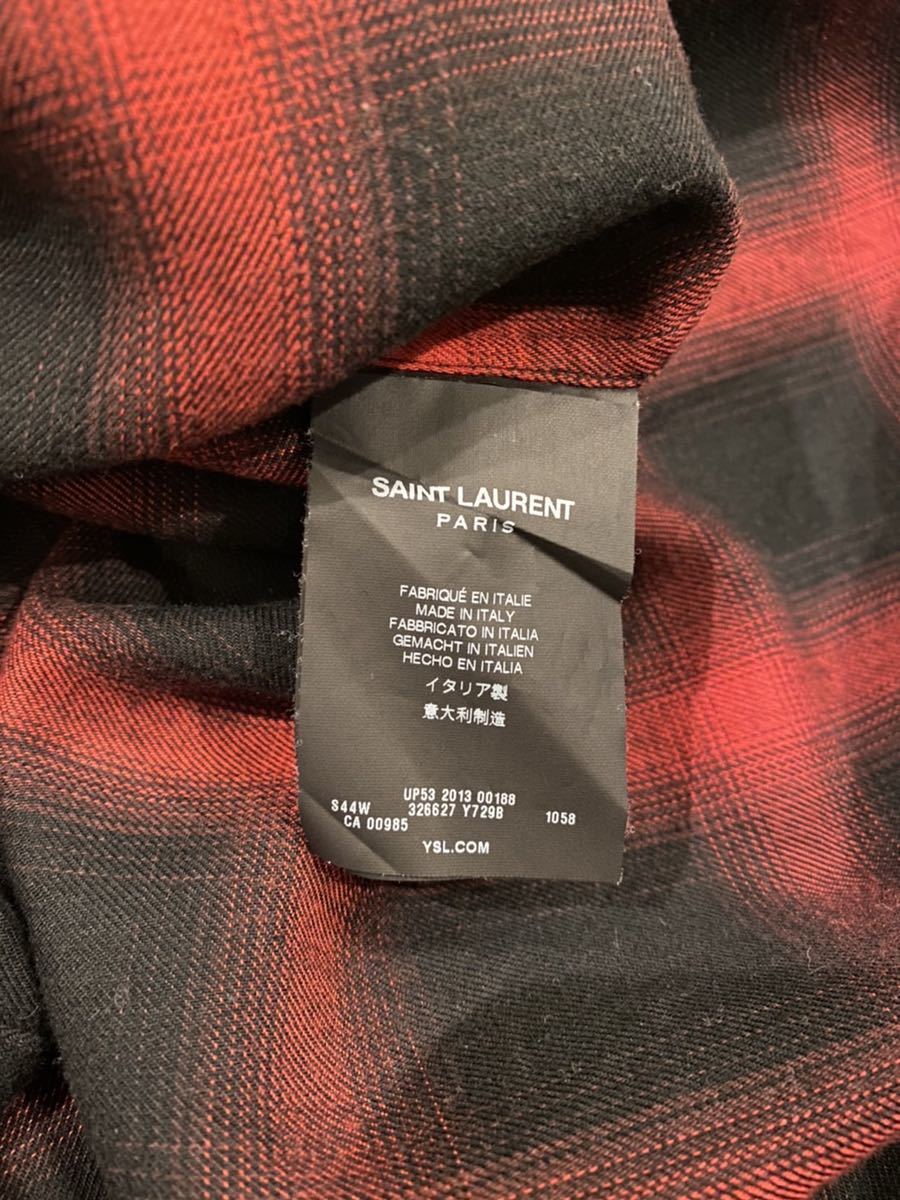 希少 サンローラン パリ Saint Laurent Paris 13AW オンブレ チェック 