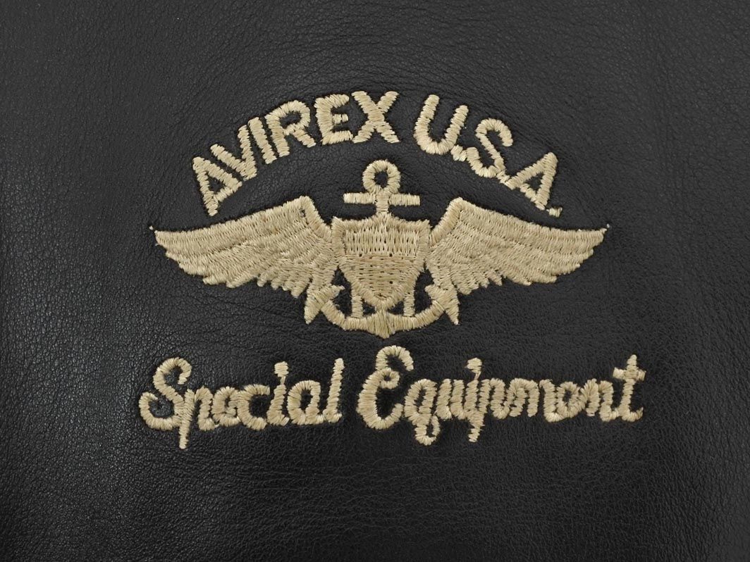 AVIREX アヴィレックス 613142 カウハイド レザー 刺繍 スタジャン 