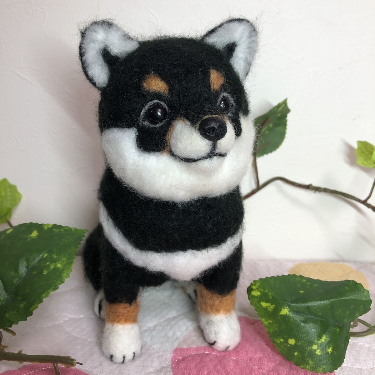 ☆leo&miku☆ 羊毛フェルト 犬 柴犬 黒柴 いぬ 豆柴 ハンドメイド 置物