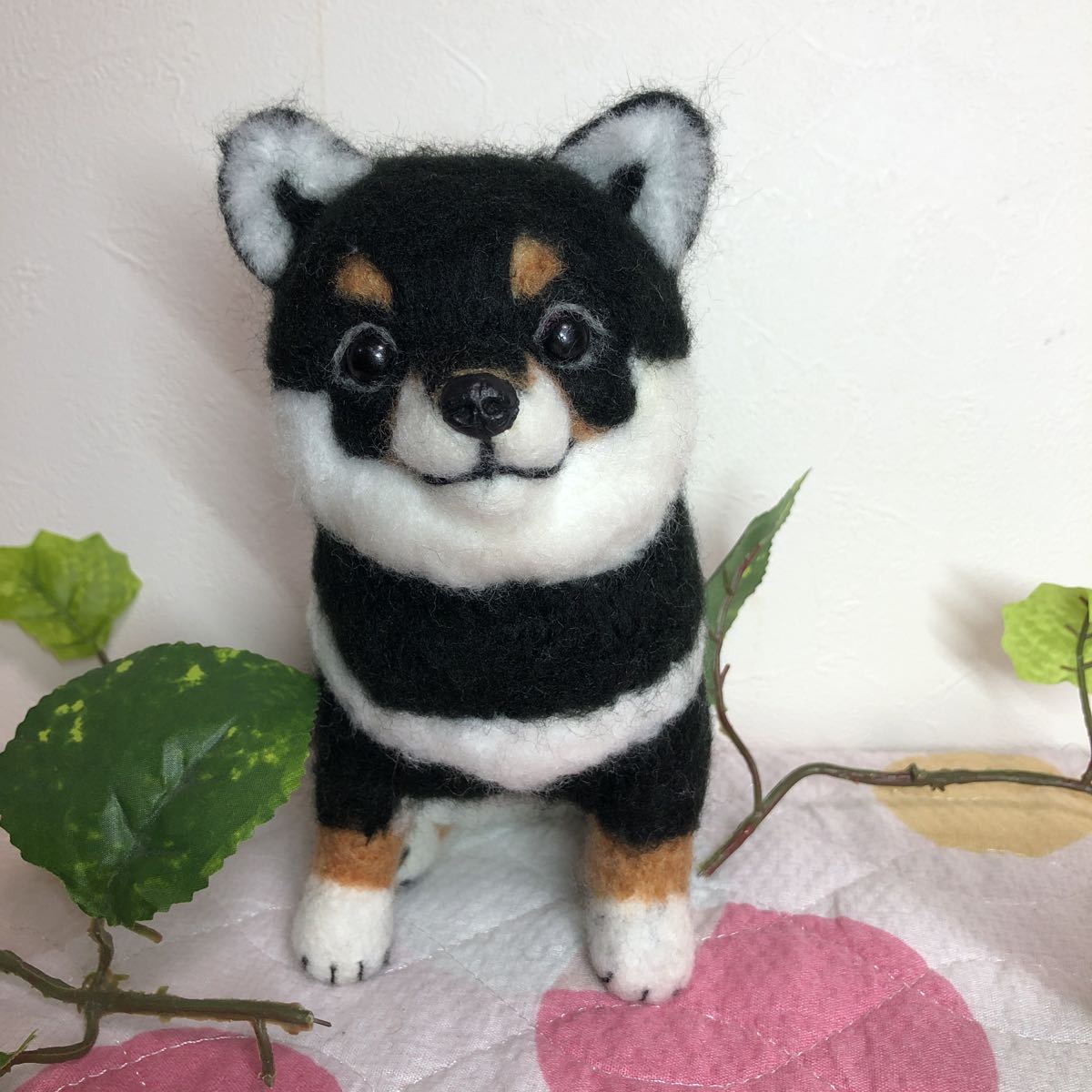 ☆leo&miku☆ 羊毛フェルト 犬 柴犬 黒柴 いぬ 豆柴 ハンドメイド 置物