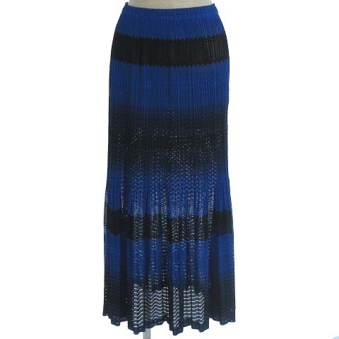 レディース me ISSEY MIYAKE ロングスカート ベロア調 ブラック ネイビー