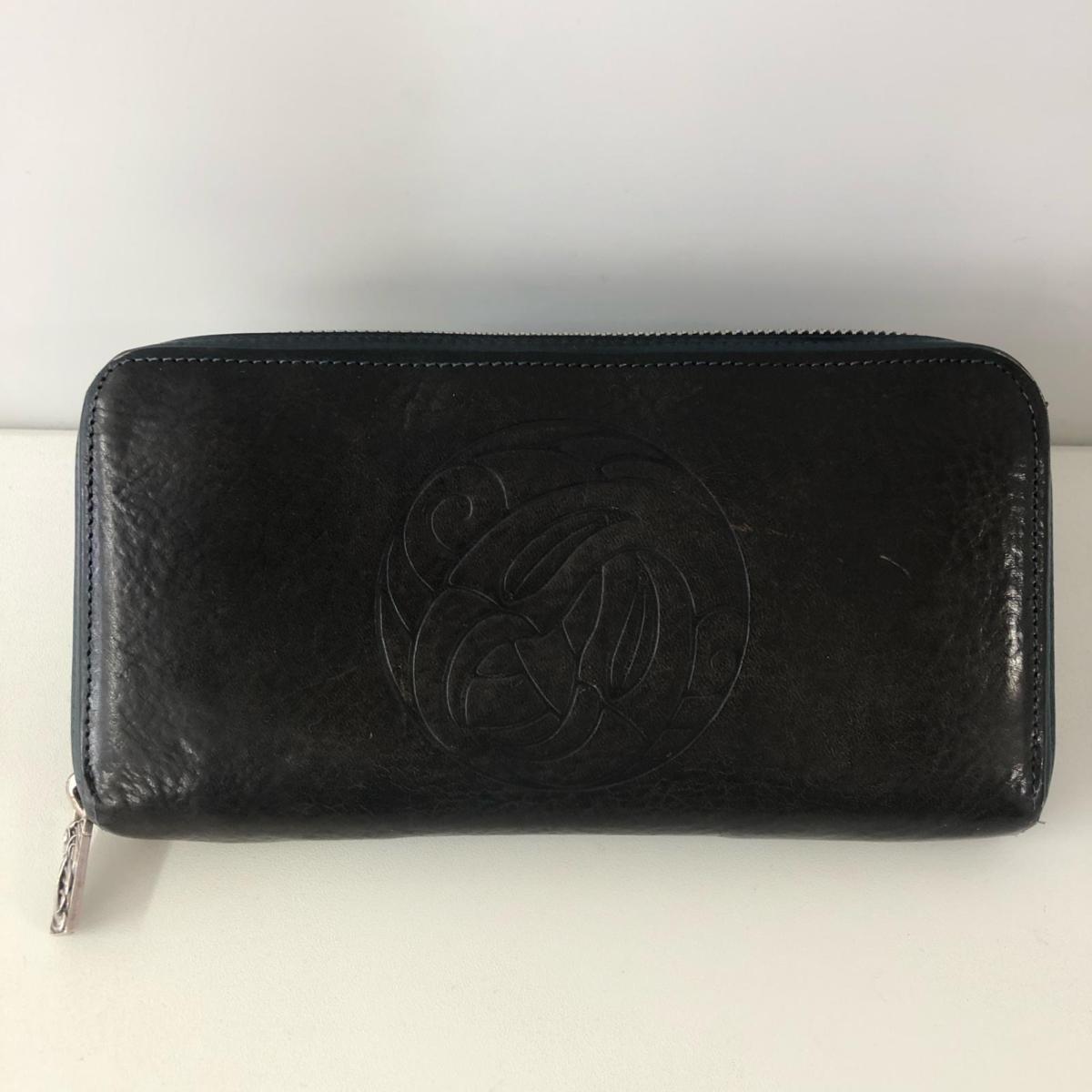 ロンワンズ ロゴ 長財布 ラウンドジップ レザー ブラウン系(長財布 