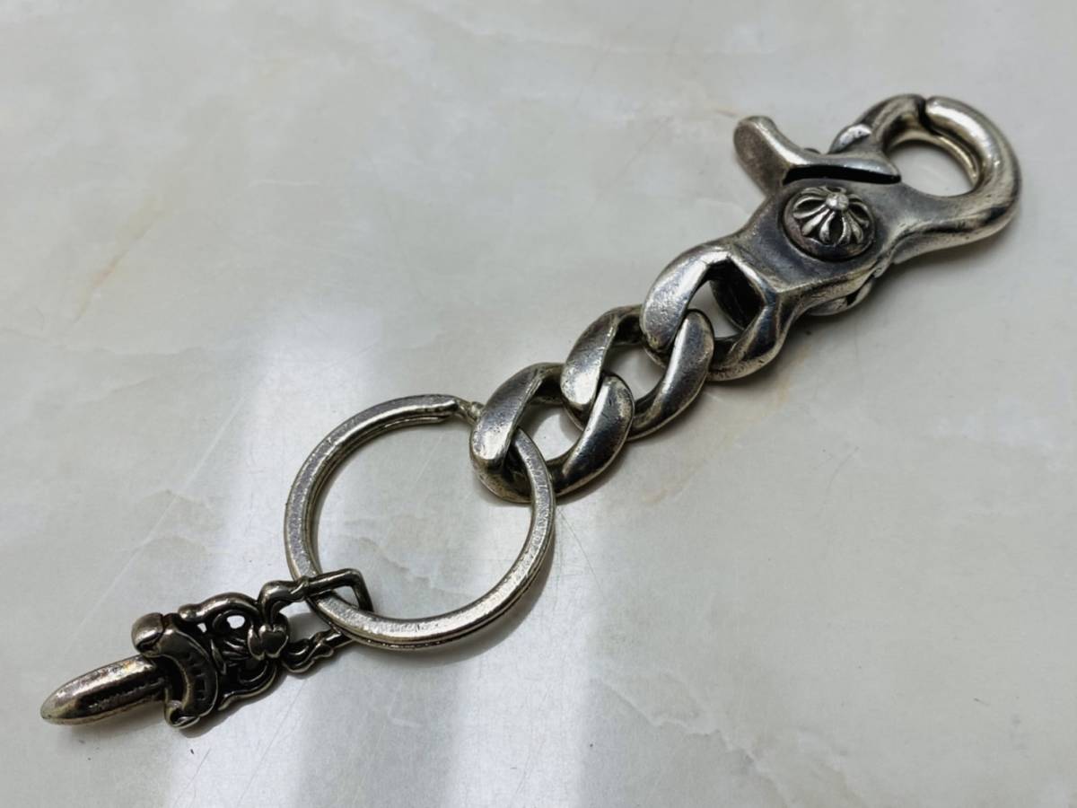 クロムハーツ 本物 クラシッククリップ キーチェーン ショート_1