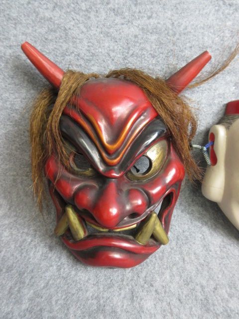 木彫り 鬼面 異様