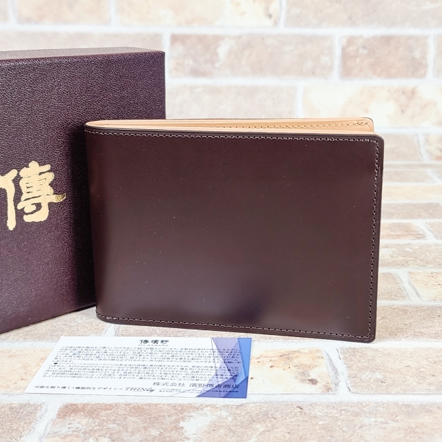 傳濱野 デン ハマノ ヴァンドリー コードバン レザー 折財布 二つ折り財布 ブラウン 皇室御用達ブランド Vandoly 二つ折り財布 小銭入れあり 売買されたオークション情報 Yahooの商品情報をアーカイブ公開 オークファン Aucfan Com