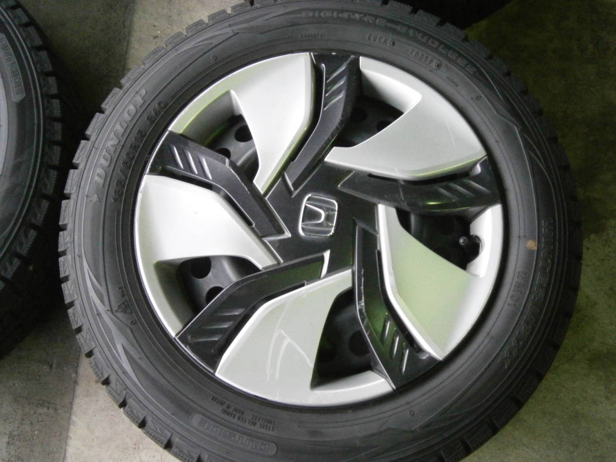 185/60R15 ダンロップ スタッドレスホンダ純正ホイールカバー付4本セット