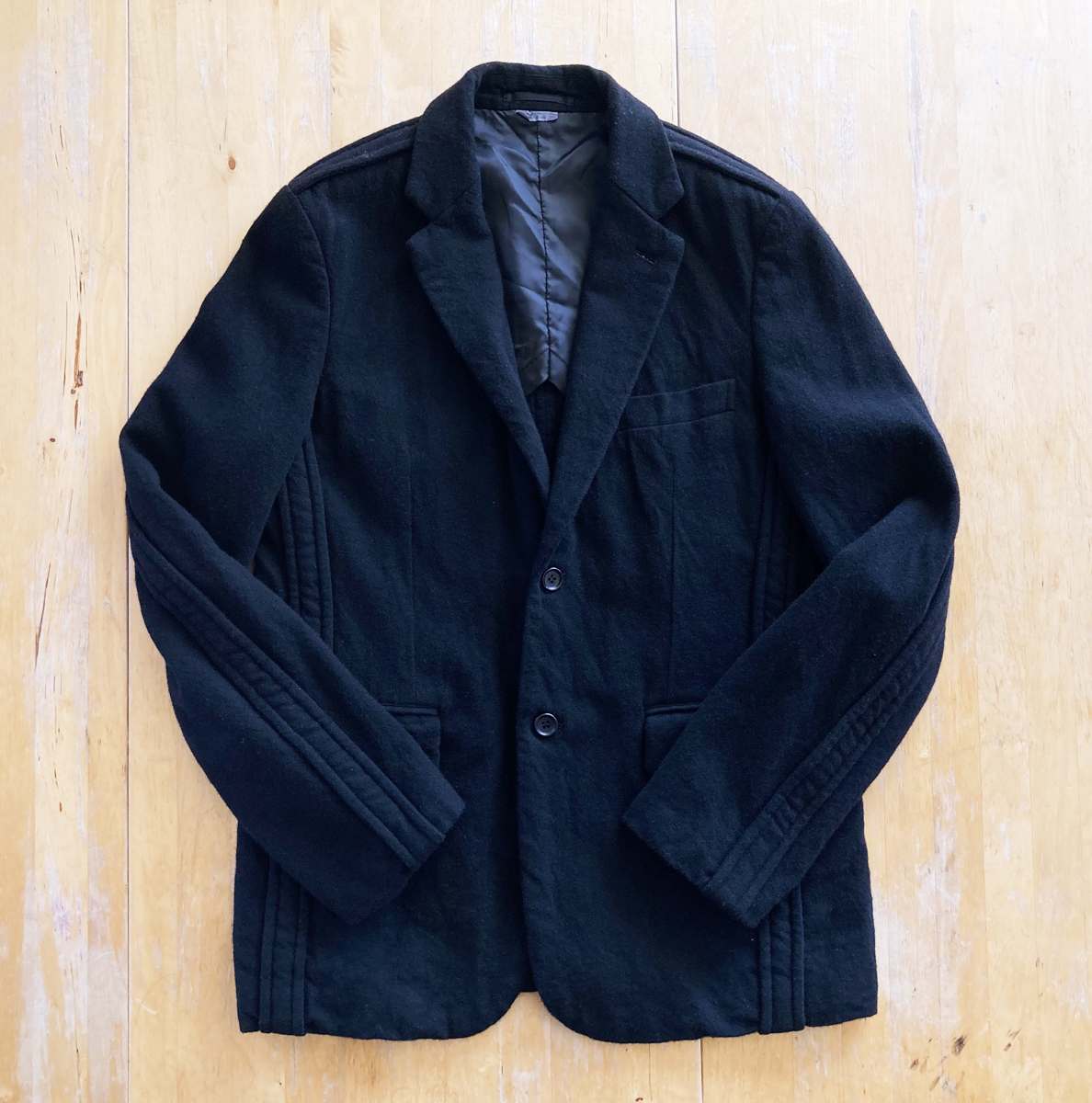 2021 COMME des GARCONS HOMME DEUX ウール縮絨加工 帯装飾 ジャケット 