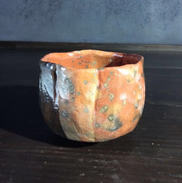 ◇紅葉の帳 赤楽茶碗◇鷹ヶ峰窯 寿山作◇本阿弥光悦倣 山田山庵倣 楽吉