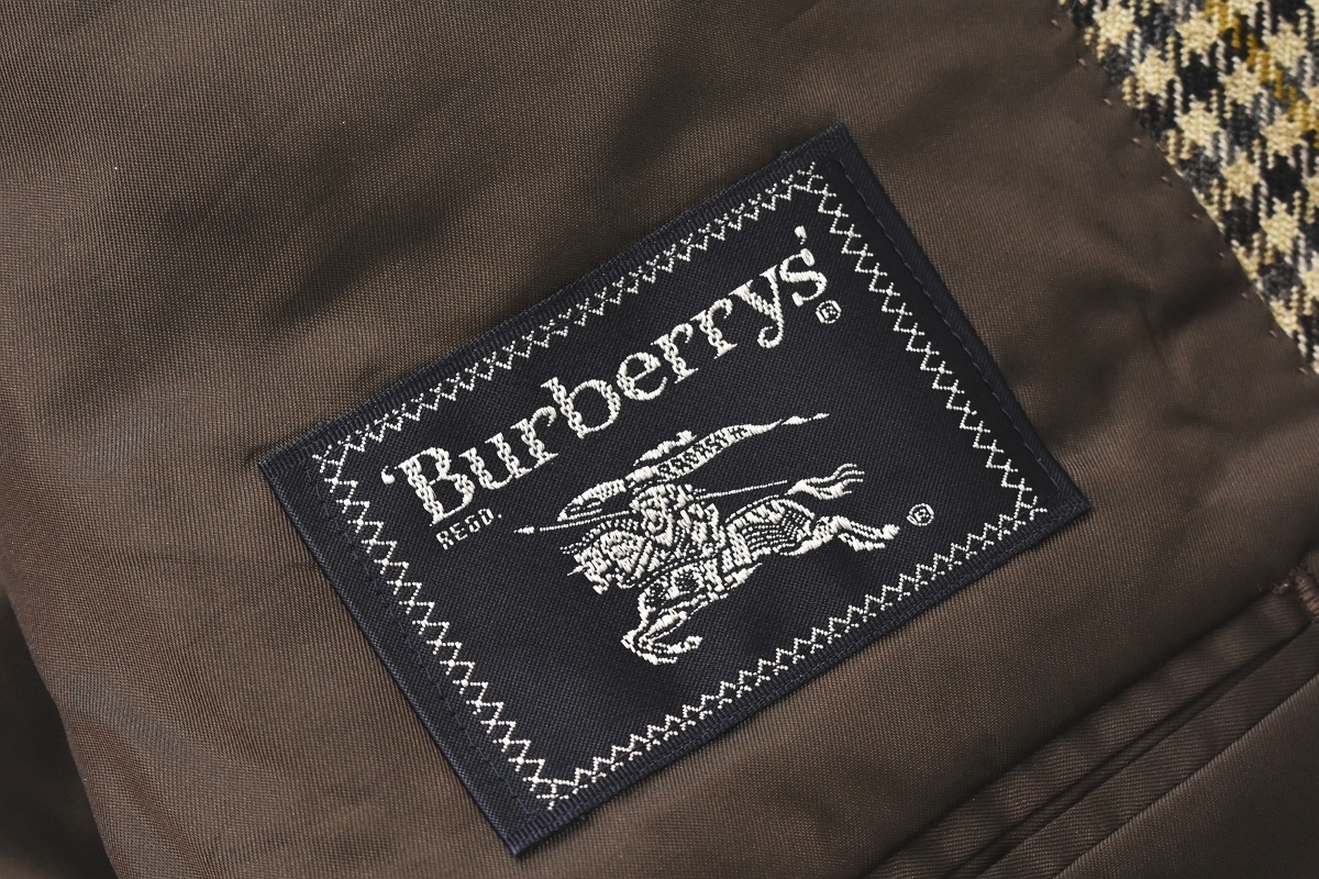Burberrys ガンクラブ2Bテーラードジャケット 茶 L カシミヤ混