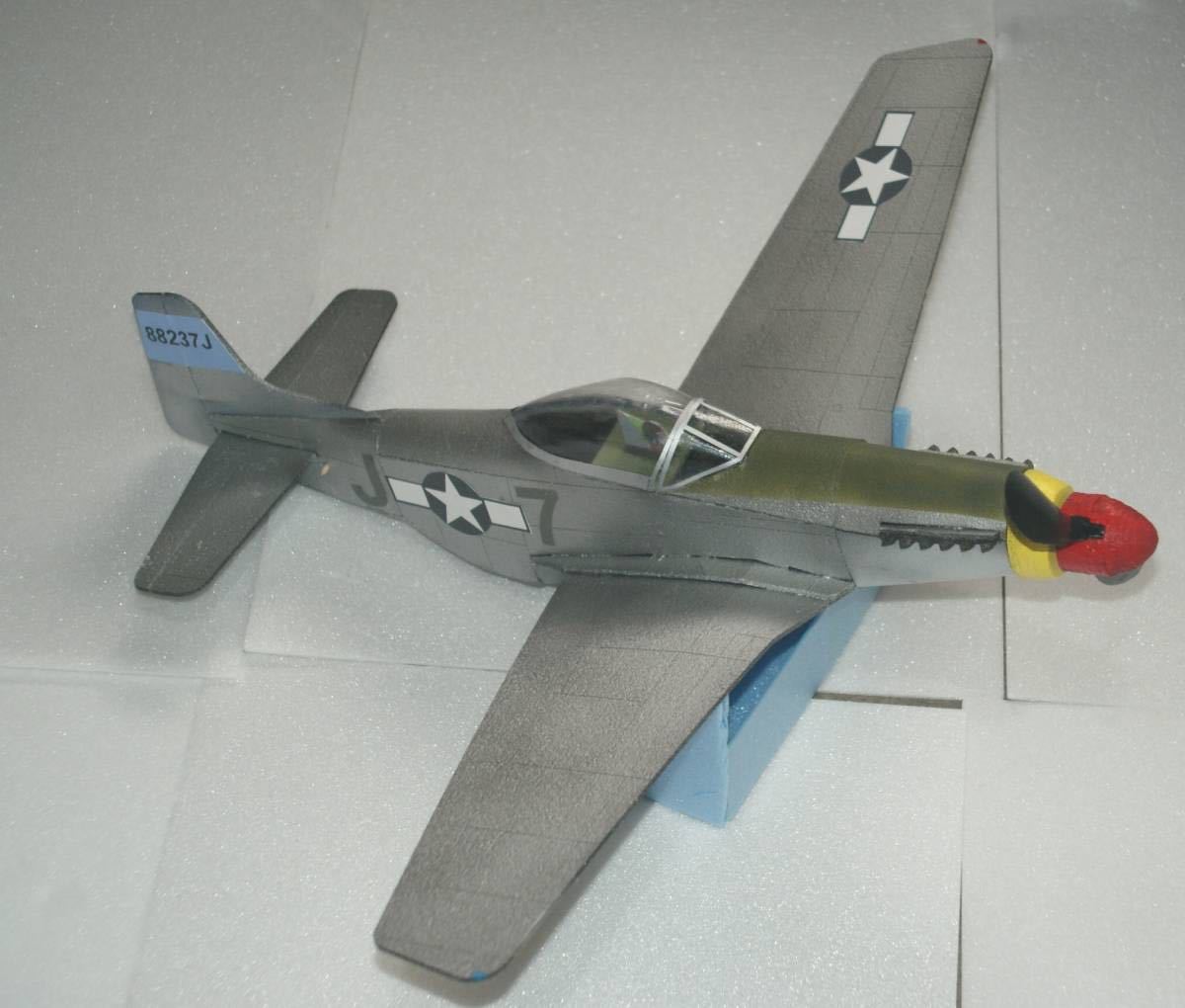 ラジコン改造用にどうぞ ゴム動力飛行機 P-51ムスタング 1/24スケール  