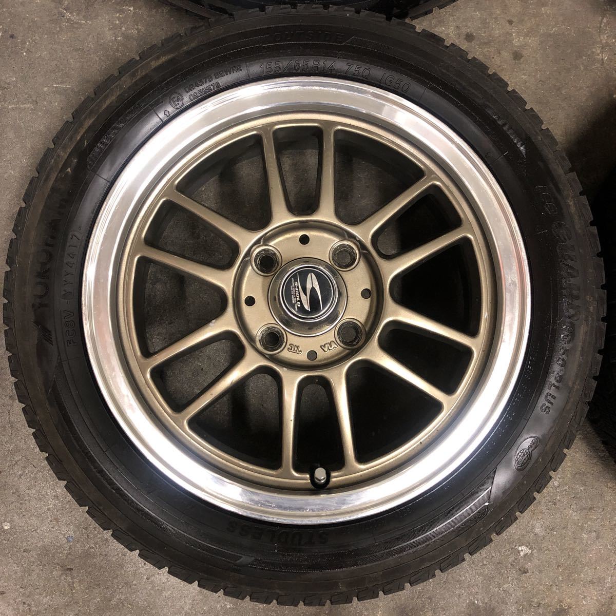 155/65R14 ヨコハマIG50スタッドレスタイヤアルミホイール 4本セット