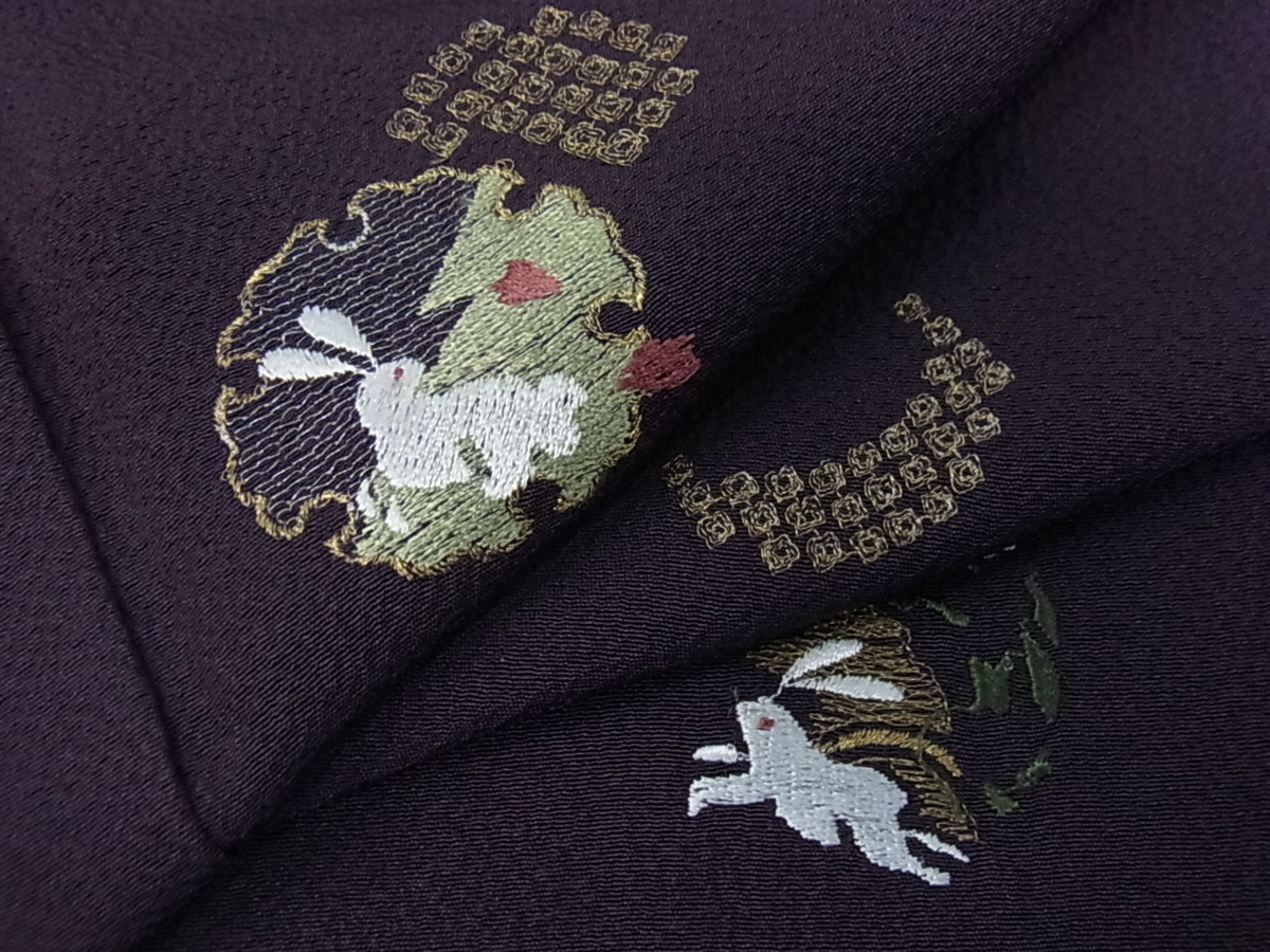 得価，送料無料 着物屋こころ 訪問着 刺繍 三日月に兎 金銀糸 ロング丈 正絹 逸品 uw3587(仕立て上がり)｜売買されたオークション情報、yahooの商品情報をアーカイブ公開 - オークファン 仕立て上がり