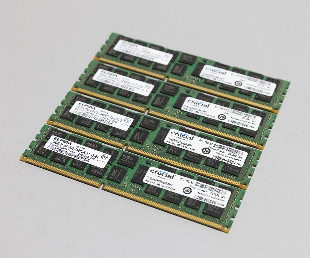 合計64GB(16GBx4) DDR3-1866 ECC XeonやMacPro 64GB OWC Memory for