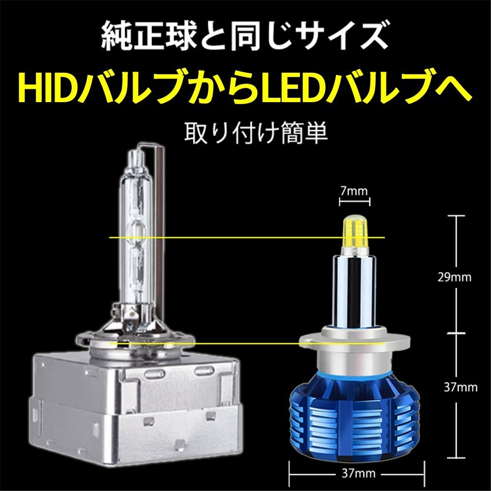 LED 360度全面発光 D1S ヘッドライト 車用 | BMW D1S&frasl;D2S&frasl;D3S&frasl;D4S ガラスピラーバルブ D3S 6500K 0 D2S D4S ロービーム 2年保証
