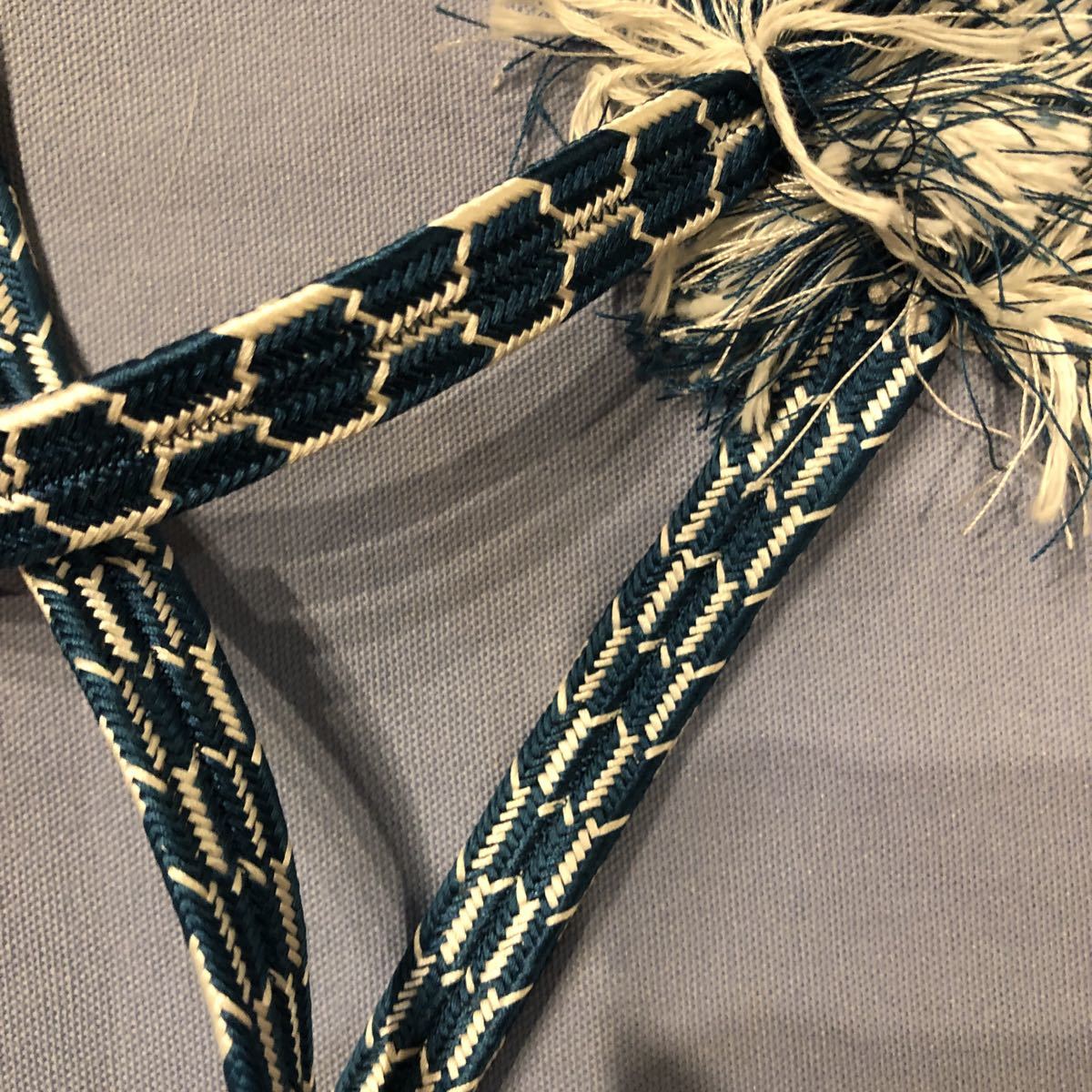 正絹 刀の下緒 | 貝の口亀甲組 高麗組・耳付き・昼夜 下緒 Sフレックス neo NSプロ950GH 58度 クロム JAWS キャロウェイ 八尺（約240cm）組紐・シルク製の 0 武修堂