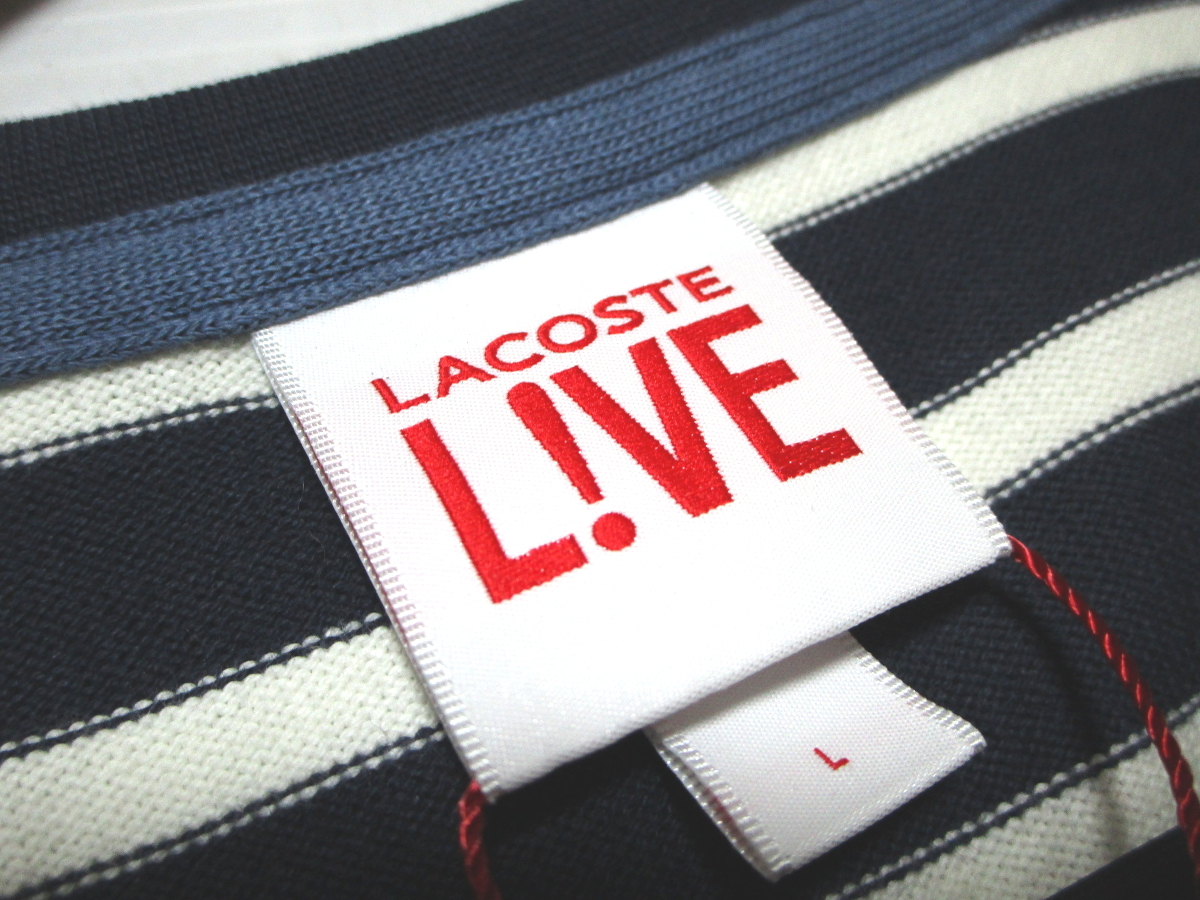 新品　ラコステ　切替スリーブ　長袖ボーダーカットソー　首元ワニロゴ　サイズL　参考価格12，100円　LACOSTE　ラコステジャパン ラコステ ボーダー &frasl; | LACOSTE（ラコステ）の「別注LACOSTE レディース